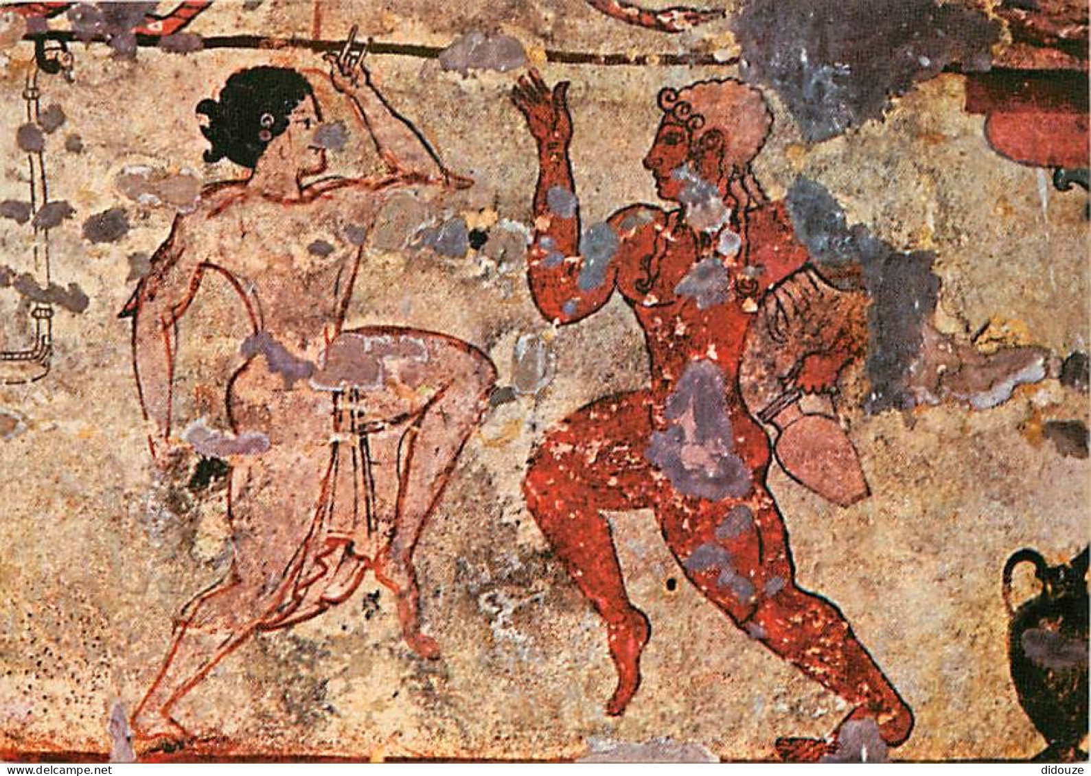 Art - Peinture Antique - Tarquinia - Necropoli - Tomba Délie Leonesse - Danzatori - Tombe Des Lionnes - Danseurs - Carte - Antiquité