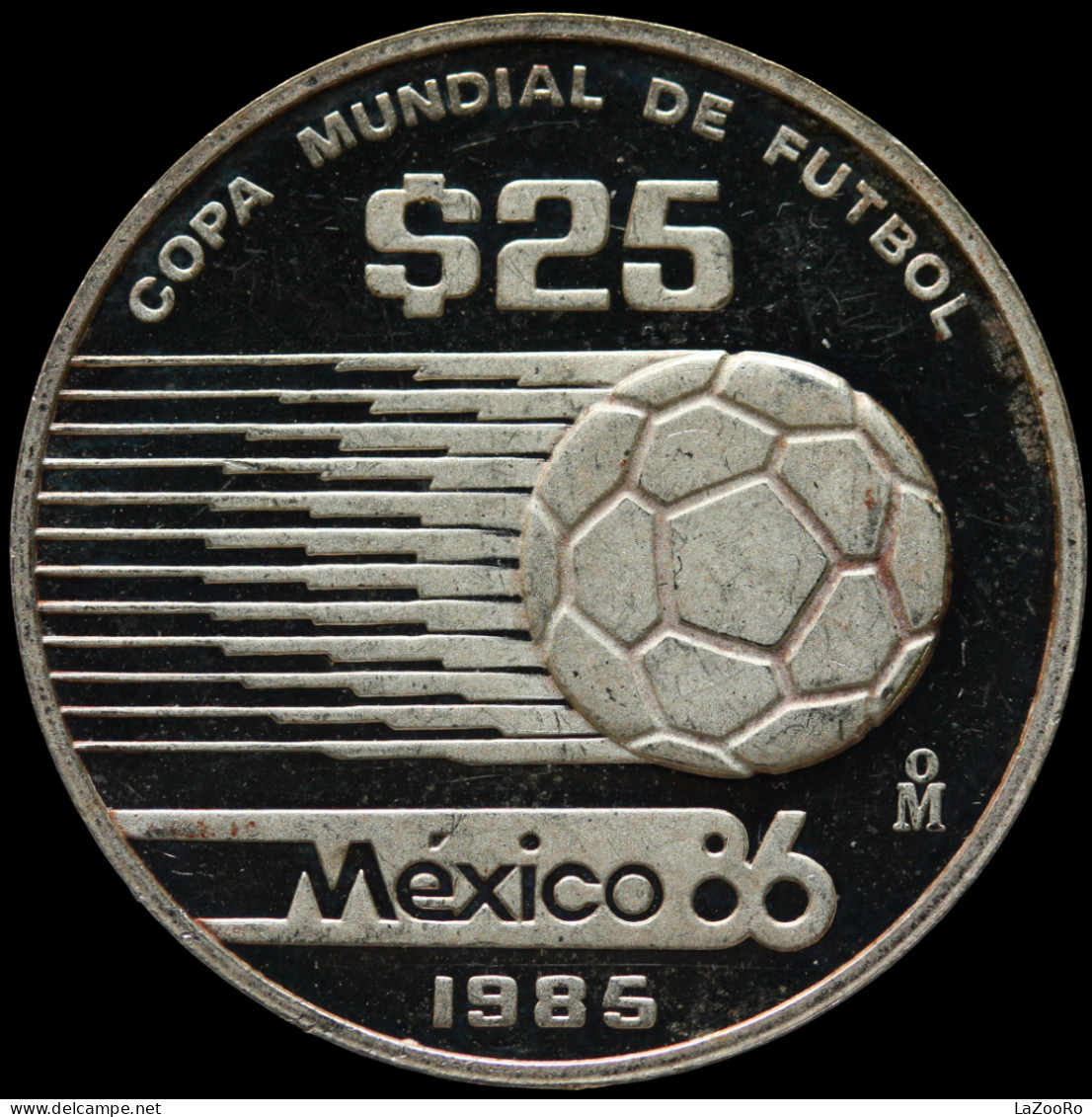 LaZooRo: Mexico 25 Pesos 1985 PROOF World Cup Soccer Games 1986 Scarce - Silver - Mexiko