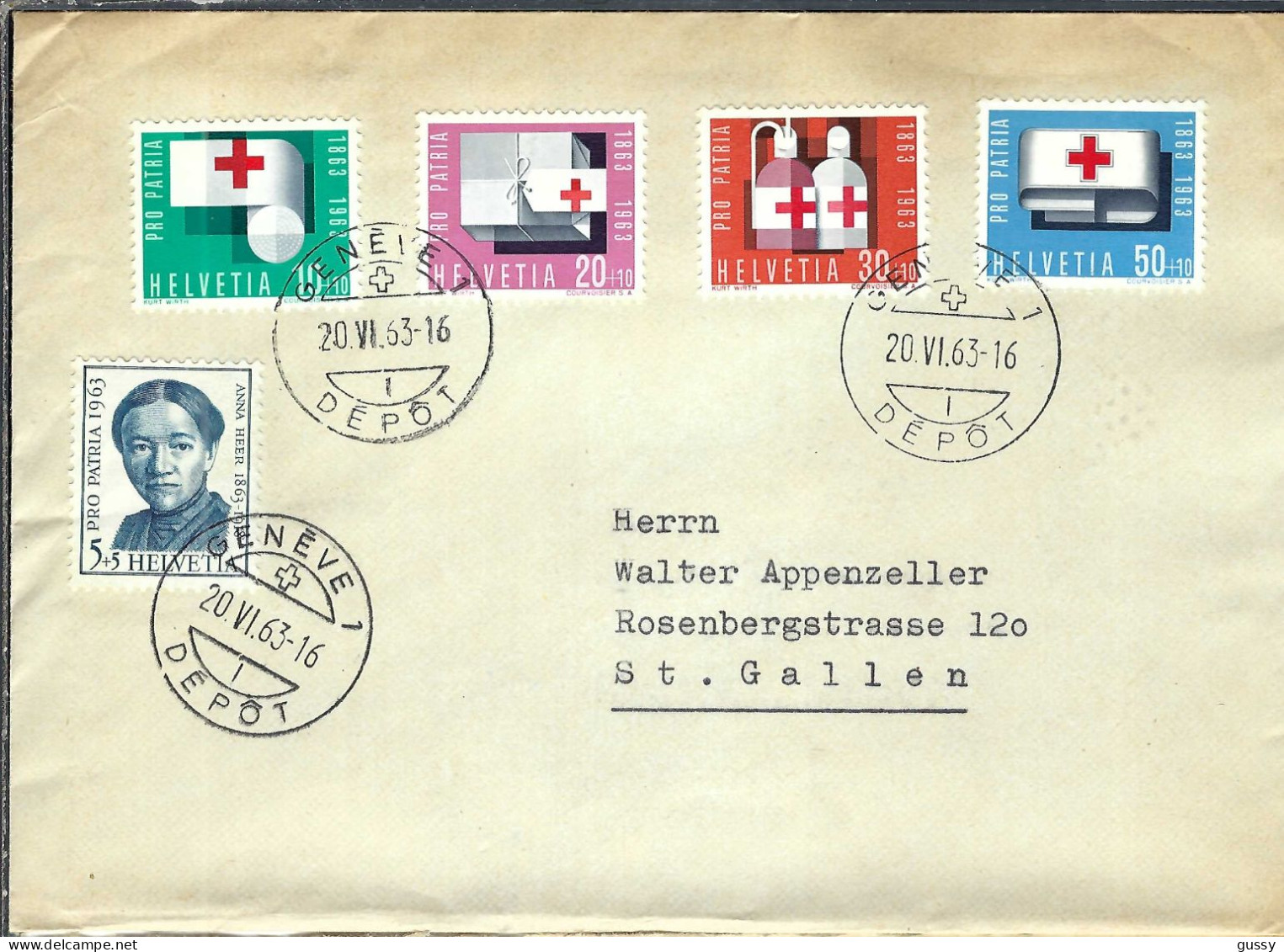 SUISSE 1963: LSC De Genève Pour St Gallen - Lettres & Documents