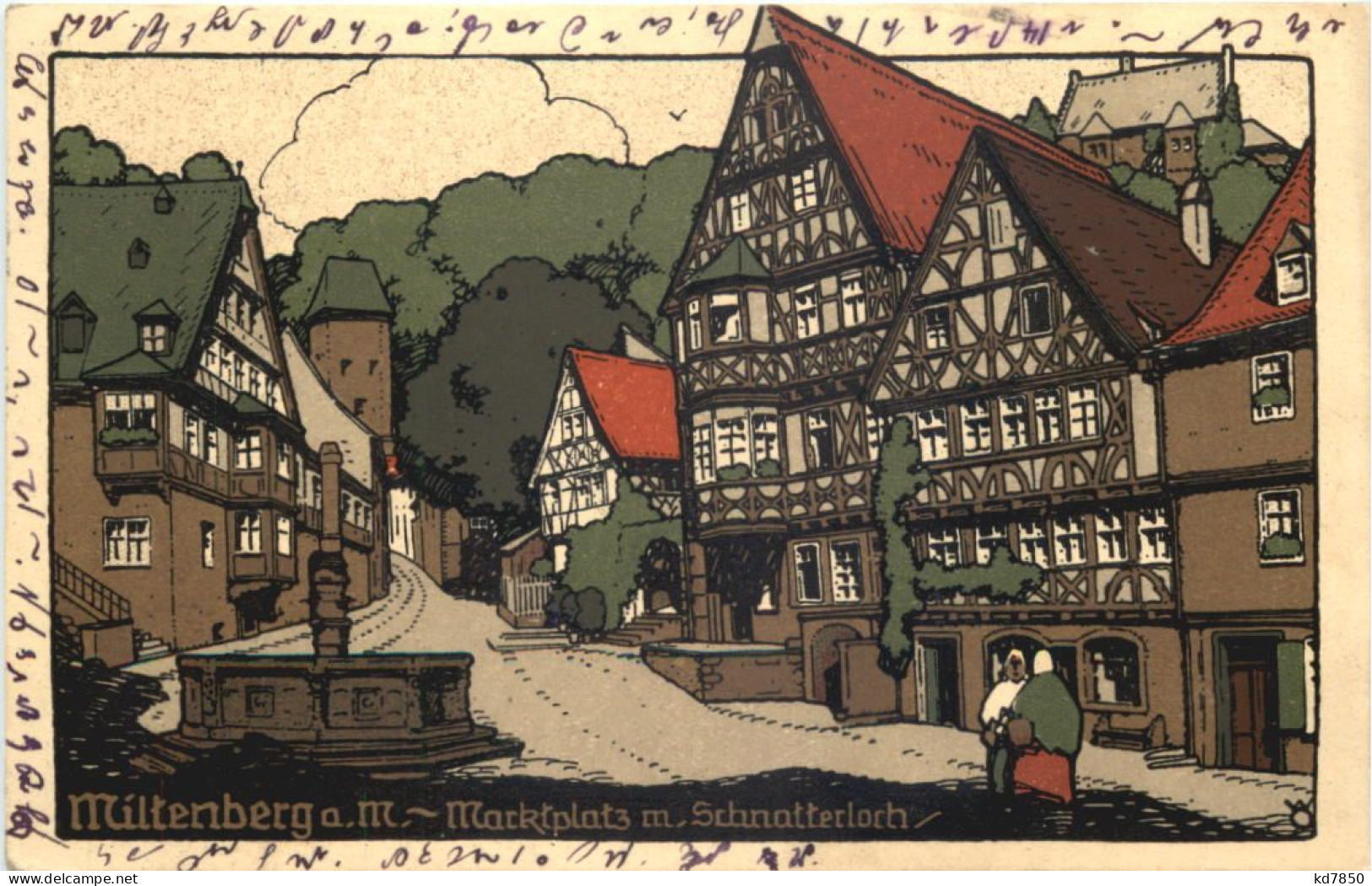 Miltenberg - Marktplatz - Stein Zeichnung - Miltenberg A. Main
