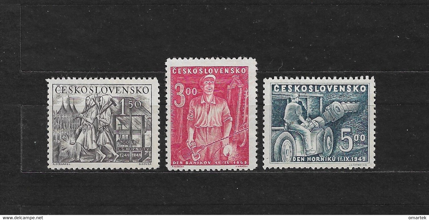 Czechoslovakia 1949 MNH ** Mi 594-596 Sc 394-396 Mining Industry, Bergbau. Tschechoslowakei - Unused Stamps