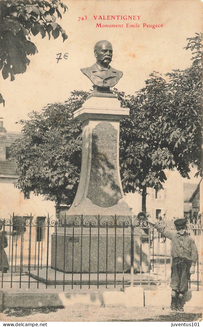 CPA Valentigney-Monument Emile Peugeot-743-Timbre    L2833 - Valentigney