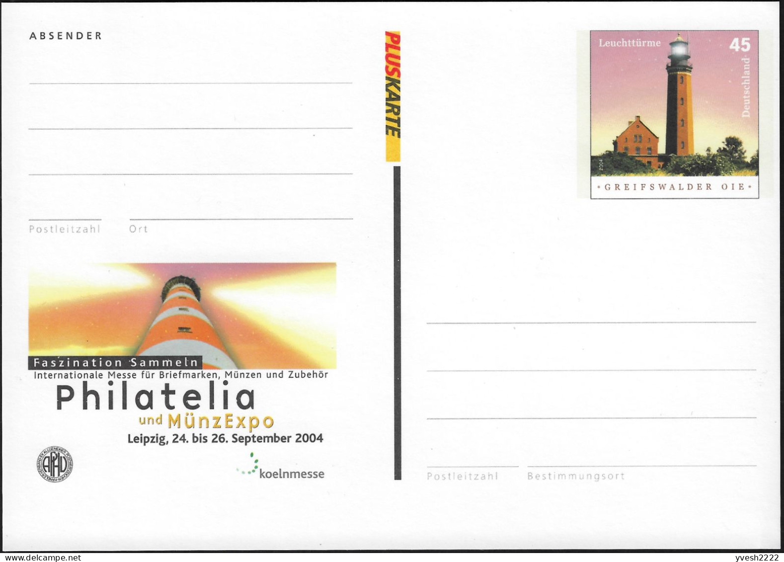 Allemagne 2004. Entier Postal, Pluskarte. Phare Greifswalder Oie - Leuchttürme