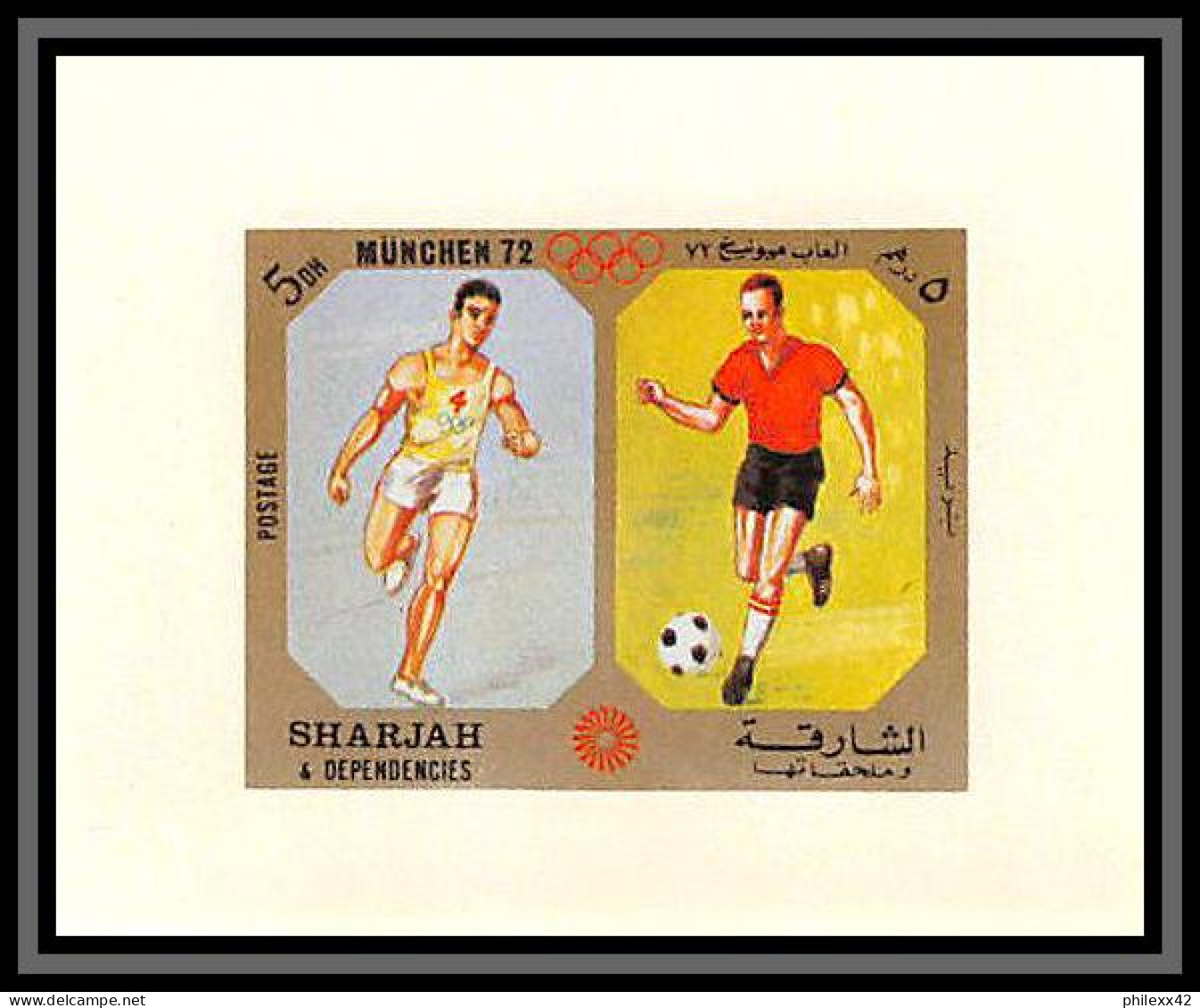 Sharjah - 2188/ N°942 Football Soccer Running Munich 72 Jeux Olympiques Olympic Games Miniature Deluxe Sheet Neuf ** MNH - Nuovi