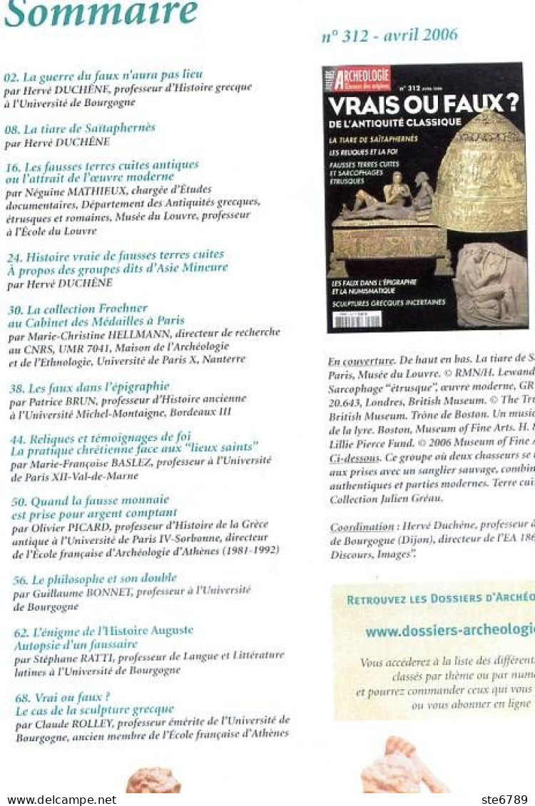 Dossiers  Archéologie N° 312 Vrais Ou Faux De Antiquité Classique - Archäologie
