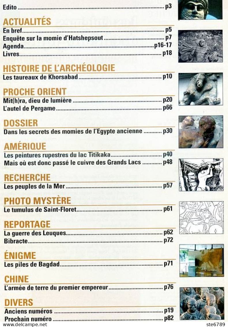 Secrets De L'Archéologie N° 10 Armée Empereur Qin , Momie Hatshepsout , Bibracte , Mésopotamie Piles Bagdad - Archeologia