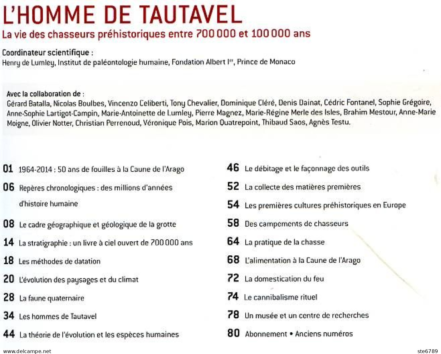 Dossiers D'Archéologie N° 26 Hors Série Homme De Tautavel , Vie Des Chasseurs Préhistoriques , Caune De L'Arago - Archeology