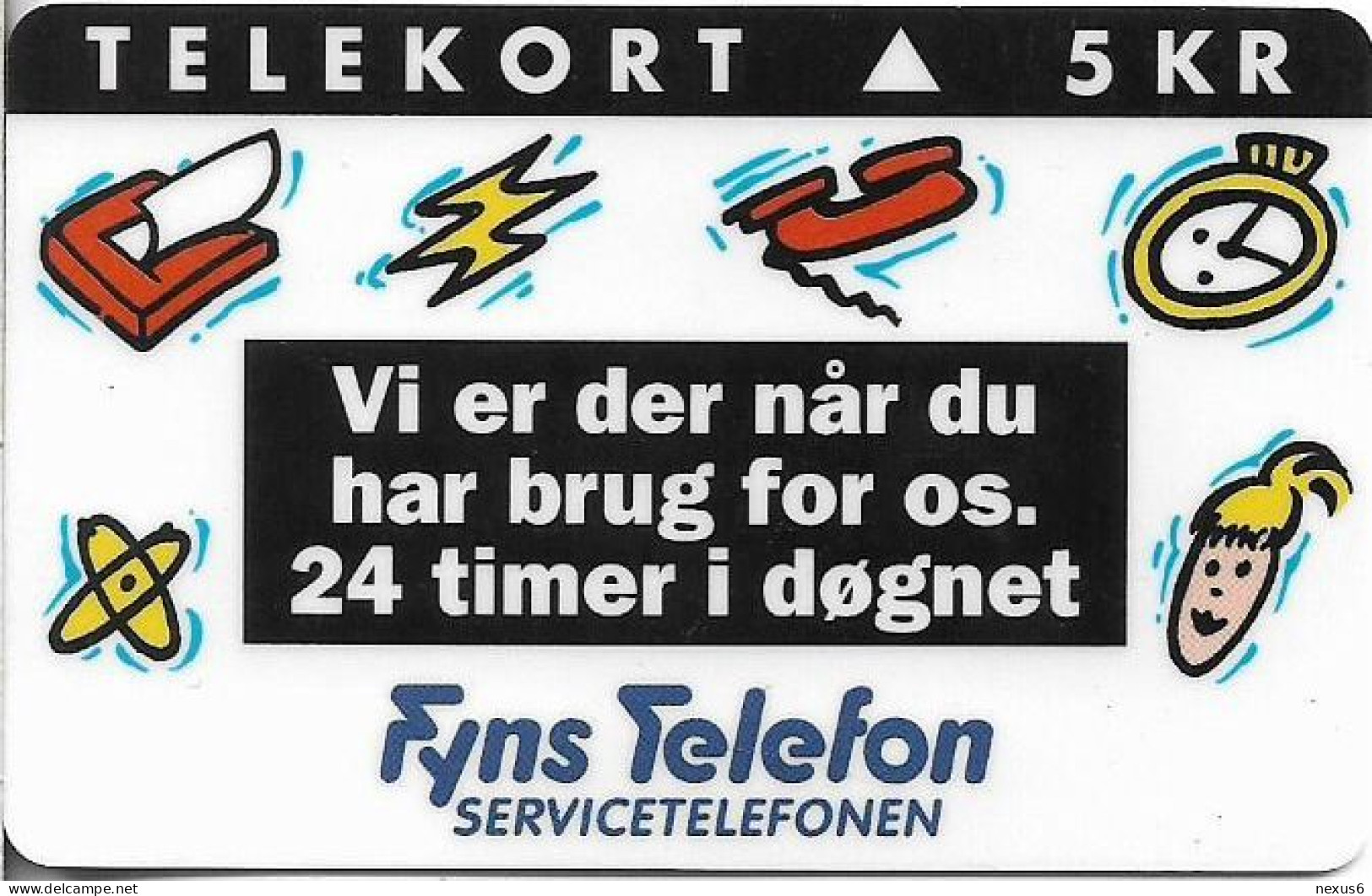 Denmark - Fyns - Fyns Telefon Phone Service - TDFP011 - 05.1993, 3.500ex, 5kr, Used - Danemark