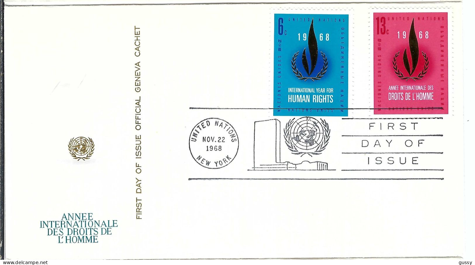 NATIONS UNIES 1968: FDC De New York - FDC