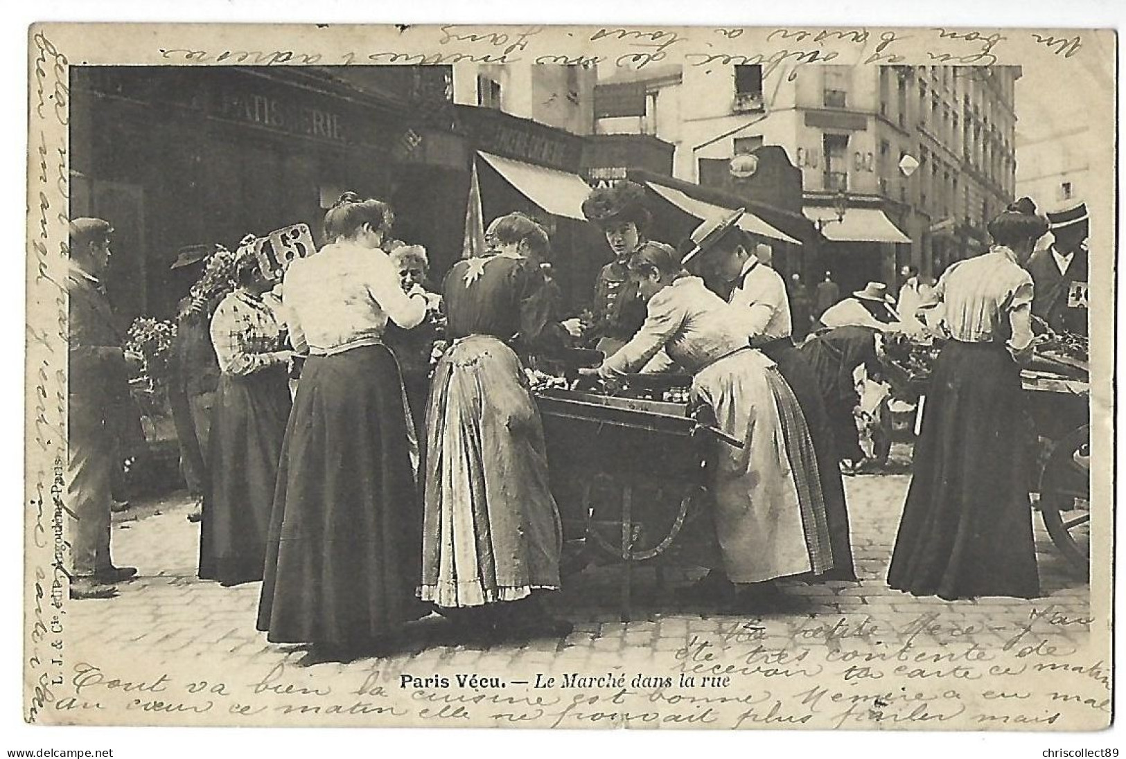 Carte Postale : Paris Vécu -  Le Marché Dans La Rue - Loten, Series, Verzamelingen