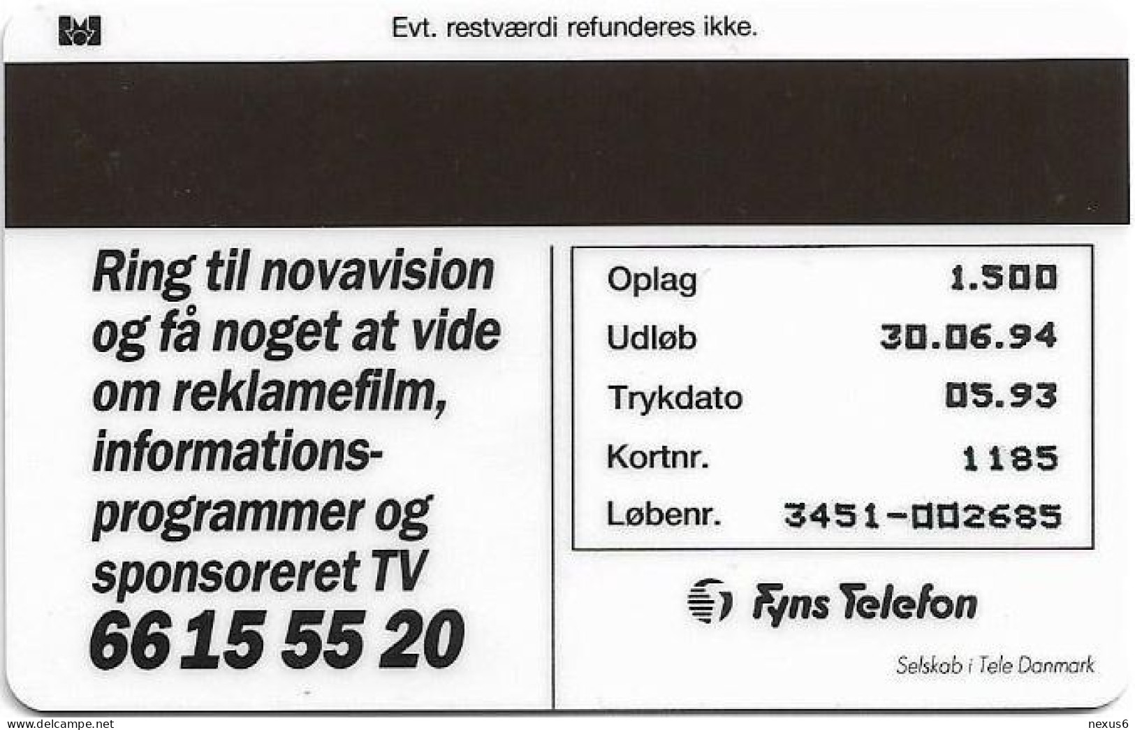 Denmark - Fyns - Novavision - TDFP013 - 05.1993, 1.500ex, 10kr, Used - Danimarca