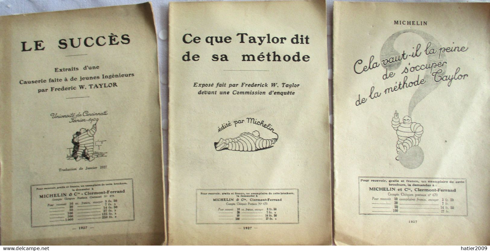 Les 3 Livrets De La Méthode Taylor Chez MICHELIN - 1927 - Avec Bibendum - Michelin-Führer