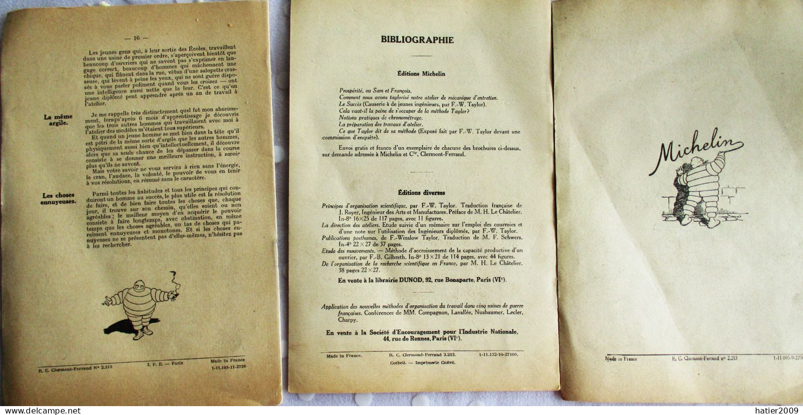 Les 3 Livrets De La Méthode Taylor Chez MICHELIN - 1927 - Avec Bibendum - Michelin (guias)