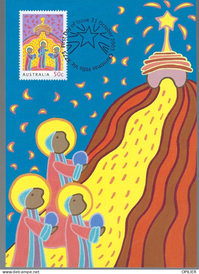 NOël Australie 2003 Christmas Hills Vic 3 Série De 3 Carte FDC Nativité Crèche Religion Jésus Marie - Sin Clasificación