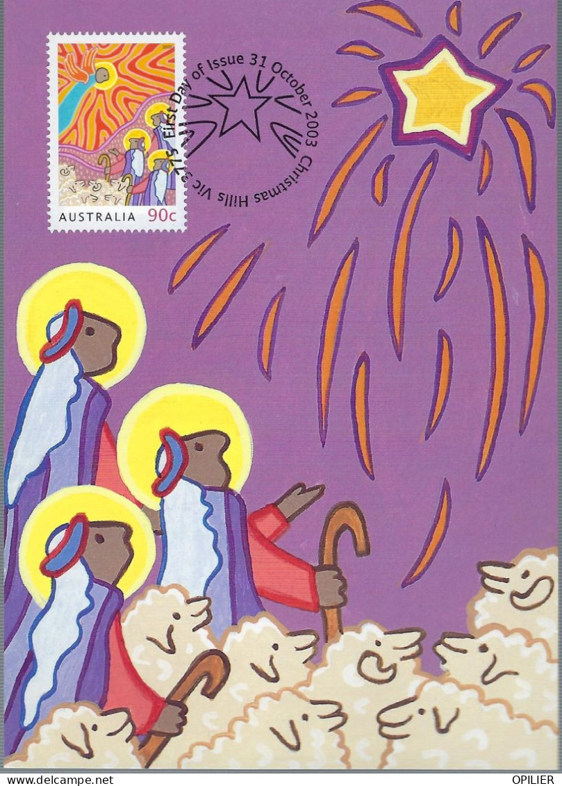 NOël Australie 2003 Christmas Hills Vic 3 Série De 3 Carte FDC Nativité Crèche Religion Jésus Marie - Sin Clasificación