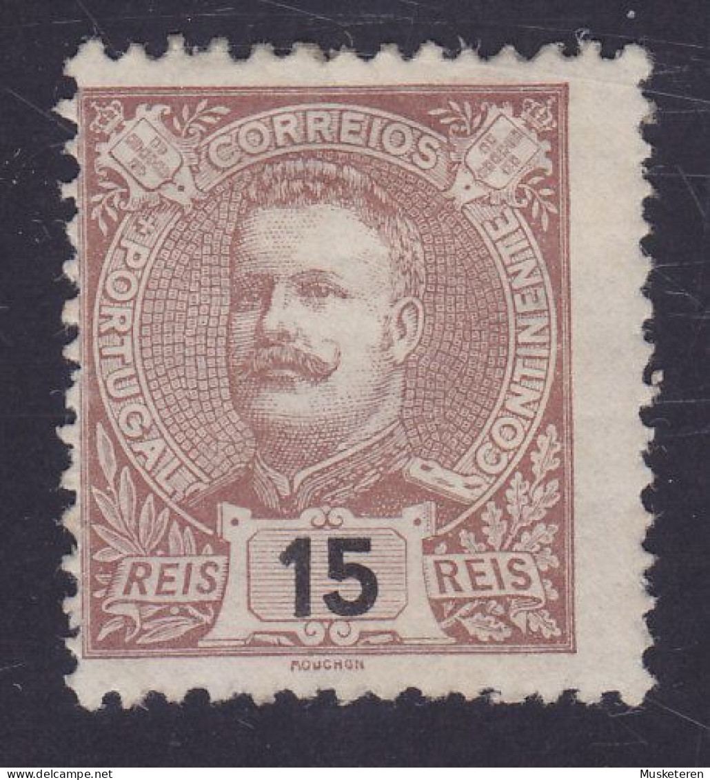 Portugal 1895/96 Mi. 127A, 15 R. King König Carlos I. Lilabraun/Schwarz Cote 120€, MH* (2 Scans) - Unused Stamps