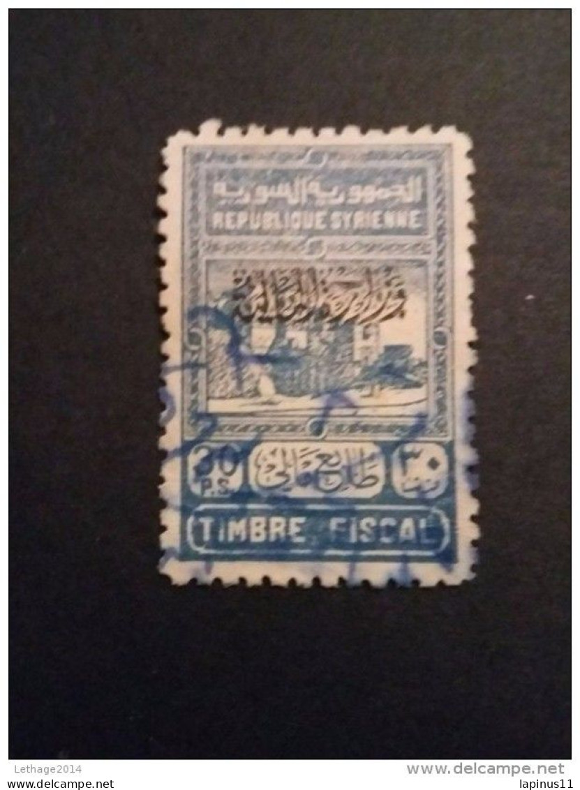 STAMPS SYRIE SYRIA SIRIA 1947 TAXE FISCAL 30 PIASTRE BLUE OVERPRINTED ARABIC YVERT N. 317 - Syria