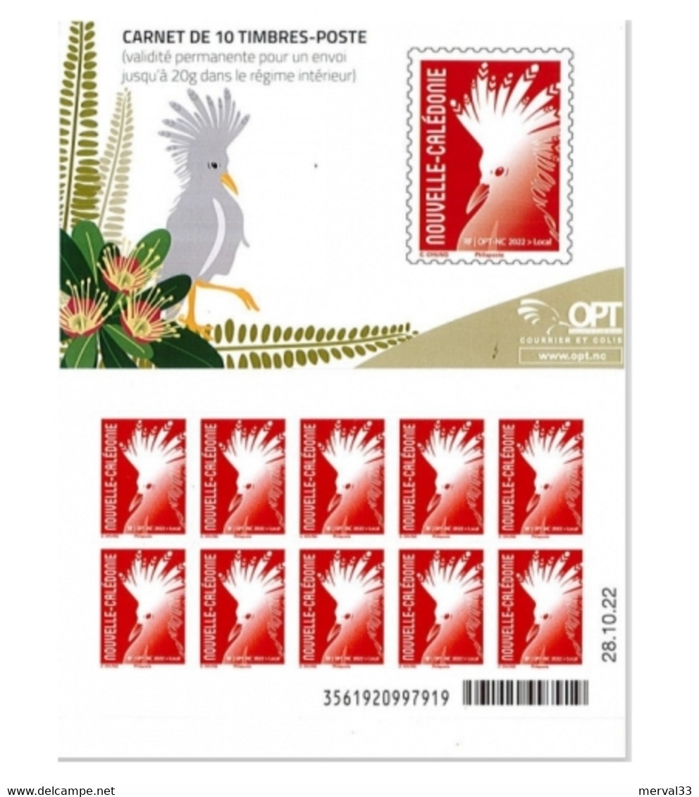 Nouvelle Calédonie CARNET CAGOU ROUGE CHUNG 2022 - Unused Stamps