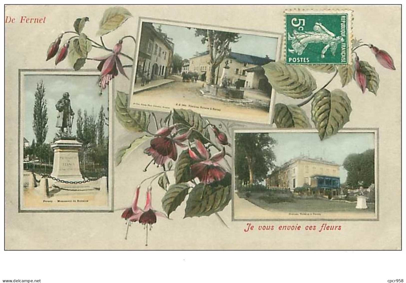 01.FERNAY.n°84.DE FERNEL JE VOUS ENVOIE CES FLEURS - Ferney-Voltaire