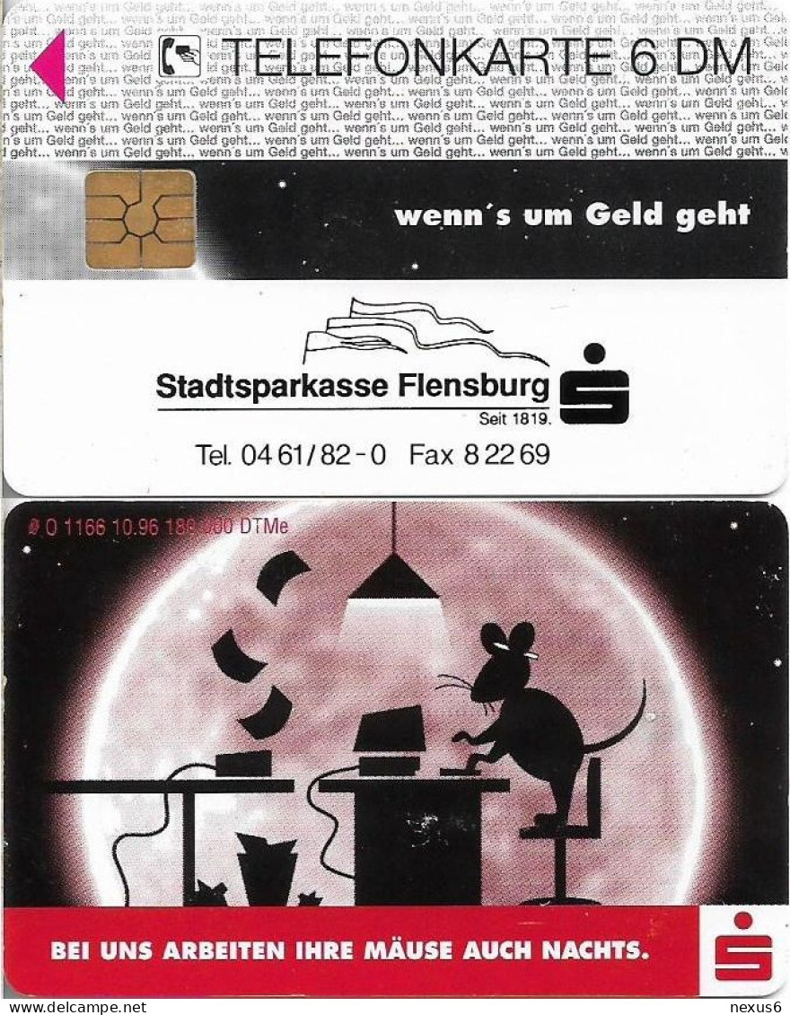 Germany - Sparkasse Mouse (Overprint Variant ''Flensburg'') - O 1166 - 10.1996, 6DM, Used - O-Series: Kundenserie Vom Sammlerservice Ausgeschlossen