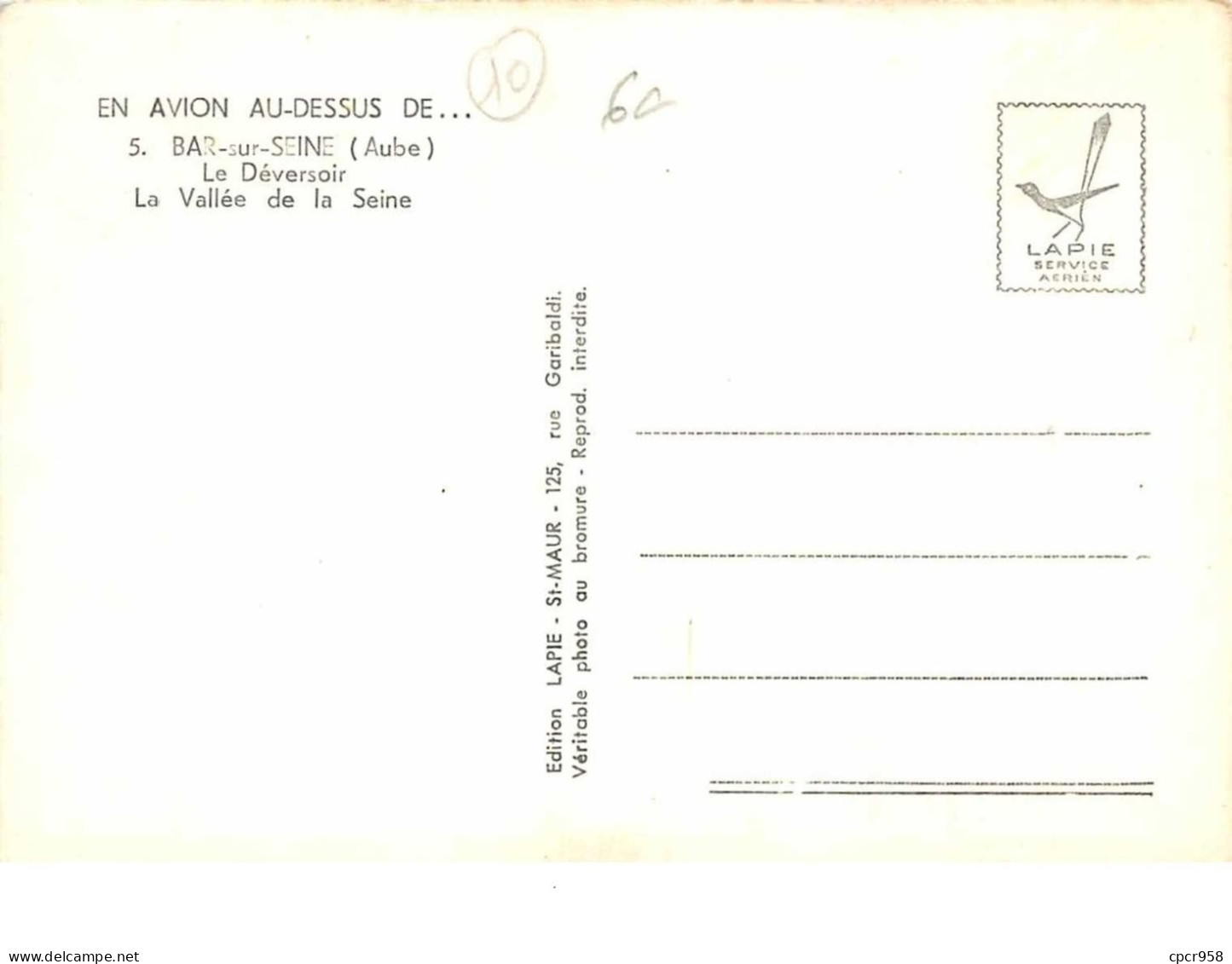 10. N° 200055 . BAR SUR SEINE . LE DEVERSOIR LA VALLEE DE LA SEINE . CPSM . 14,5 X 10,5 - Bar-sur-Seine