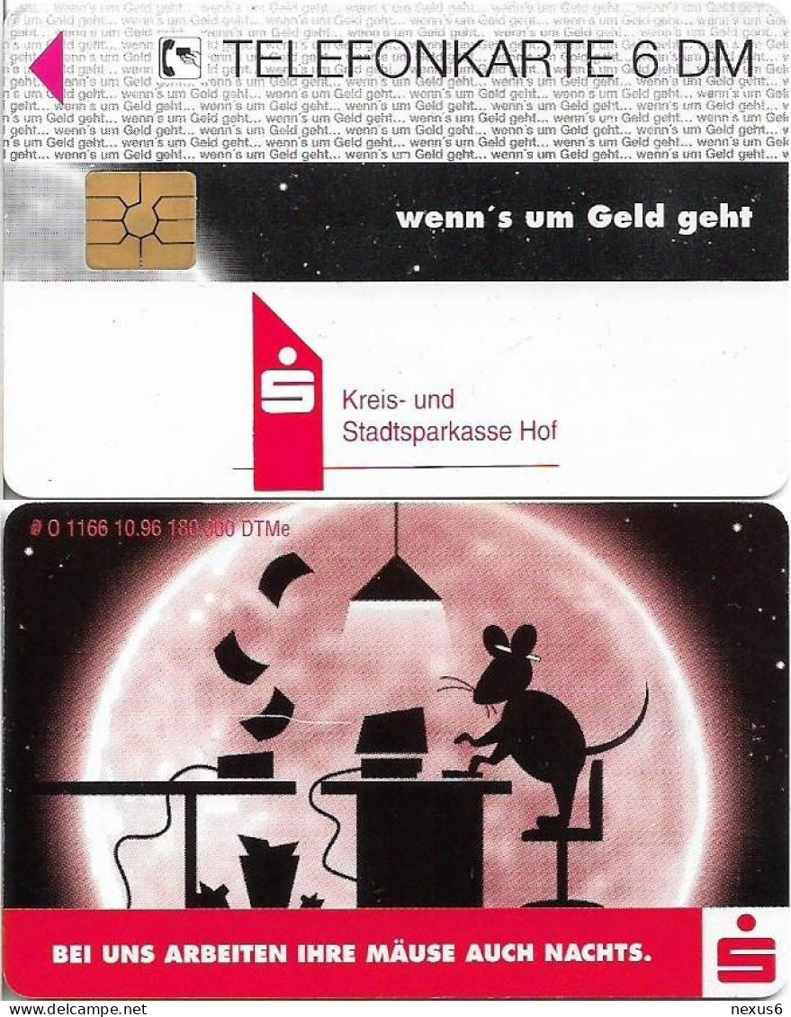 Germany - Sparkasse Mouse (Overprint Variant ''Kreis Und Stadtsparkasse Hof'') - O 1166 - 10.1996, 6DM, Used - O-Series: Kundenserie Vom Sammlerservice Ausgeschlossen