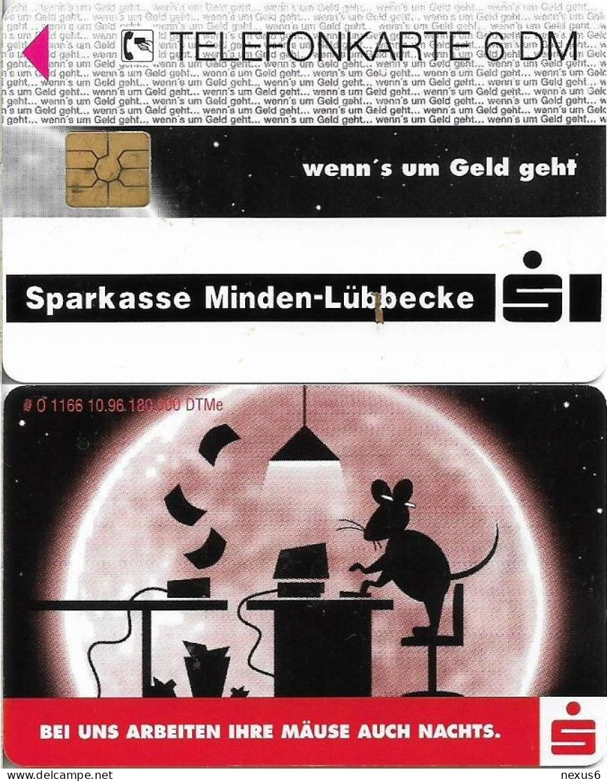 Germany - Sparkasse Mouse (Overprint Variant ''Minden-Lubbecke'') - O 1166 - 10.1996, 6DM, Used - O-Series: Kundenserie Vom Sammlerservice Ausgeschlossen