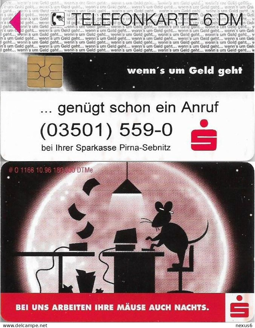 Germany - Sparkasse Mouse (Overprint Variant ''Pirna-Sebnitz'') - O 1166 - 10.1996, 6DM, Used - O-Series: Kundenserie Vom Sammlerservice Ausgeschlossen