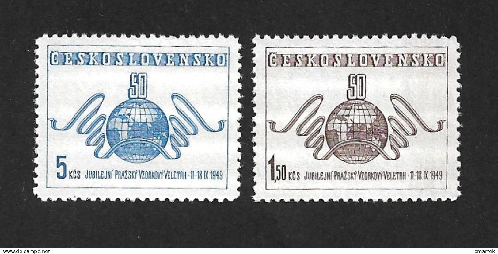 Czechoslovakia 1949 MNH ** Mi 583-584 Sc 391-392 50th Prague Sample Fair, Mustermesse In Prag.Tschechoslowakei - Unused Stamps