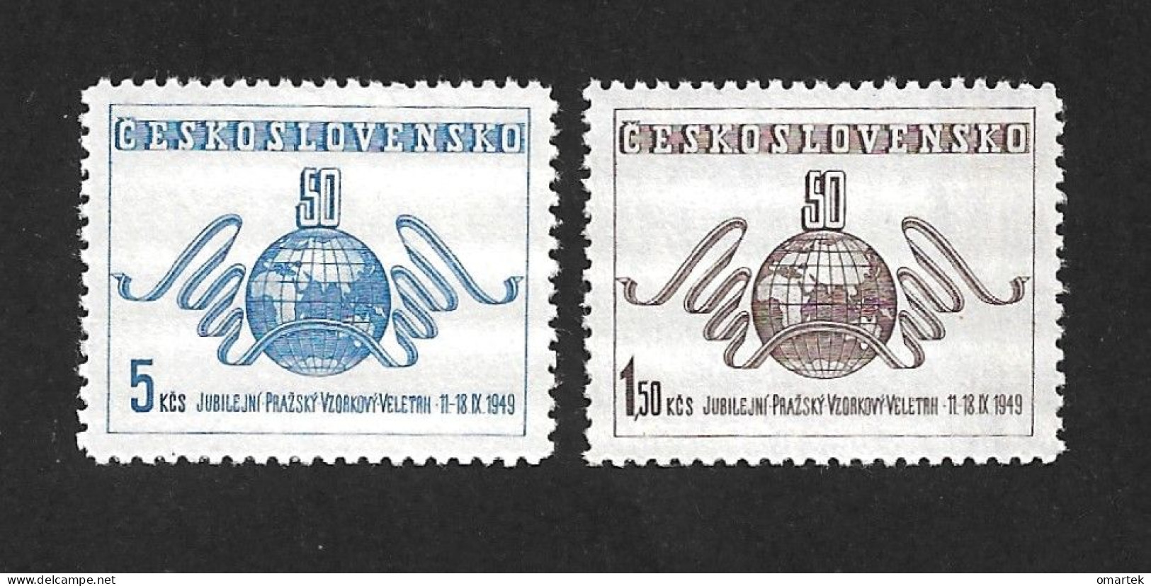 Czechoslovakia 1949 MNH ** Mi 583-584 Sc 391-392 50th Prague Sample Fair, Mustermesse In Prag.Tschechoslowakei - Ungebraucht