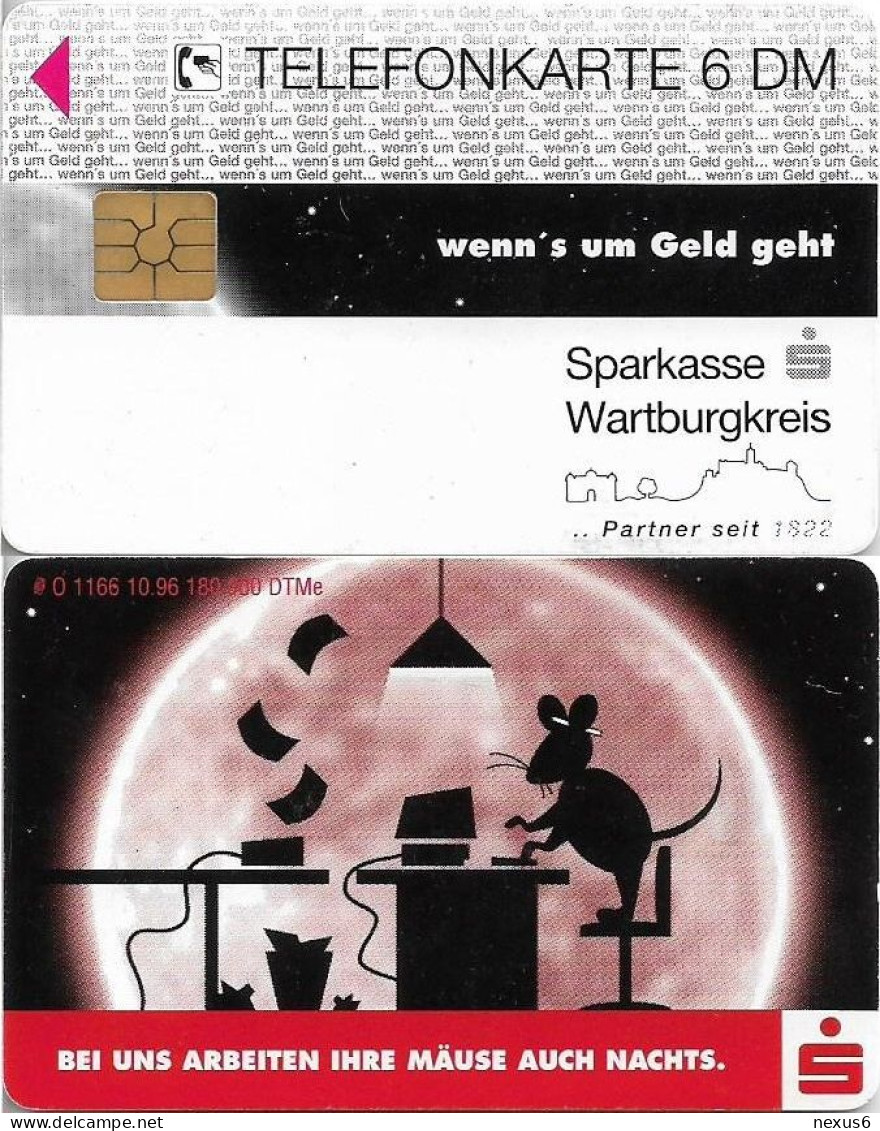 Germany - Sparkasse Mouse (Overprint Variant ''Wartburgkreiss'') - O 1166 - 10.1996, 6DM, Used - O-Series: Kundenserie Vom Sammlerservice Ausgeschlossen