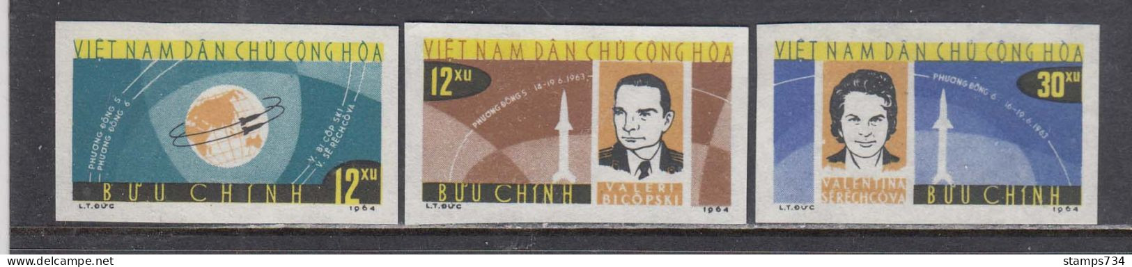 Vietnam Nord 1964 - Space: Vostok 5 And Vostok 6, Imperf., MNH** - Vietnam