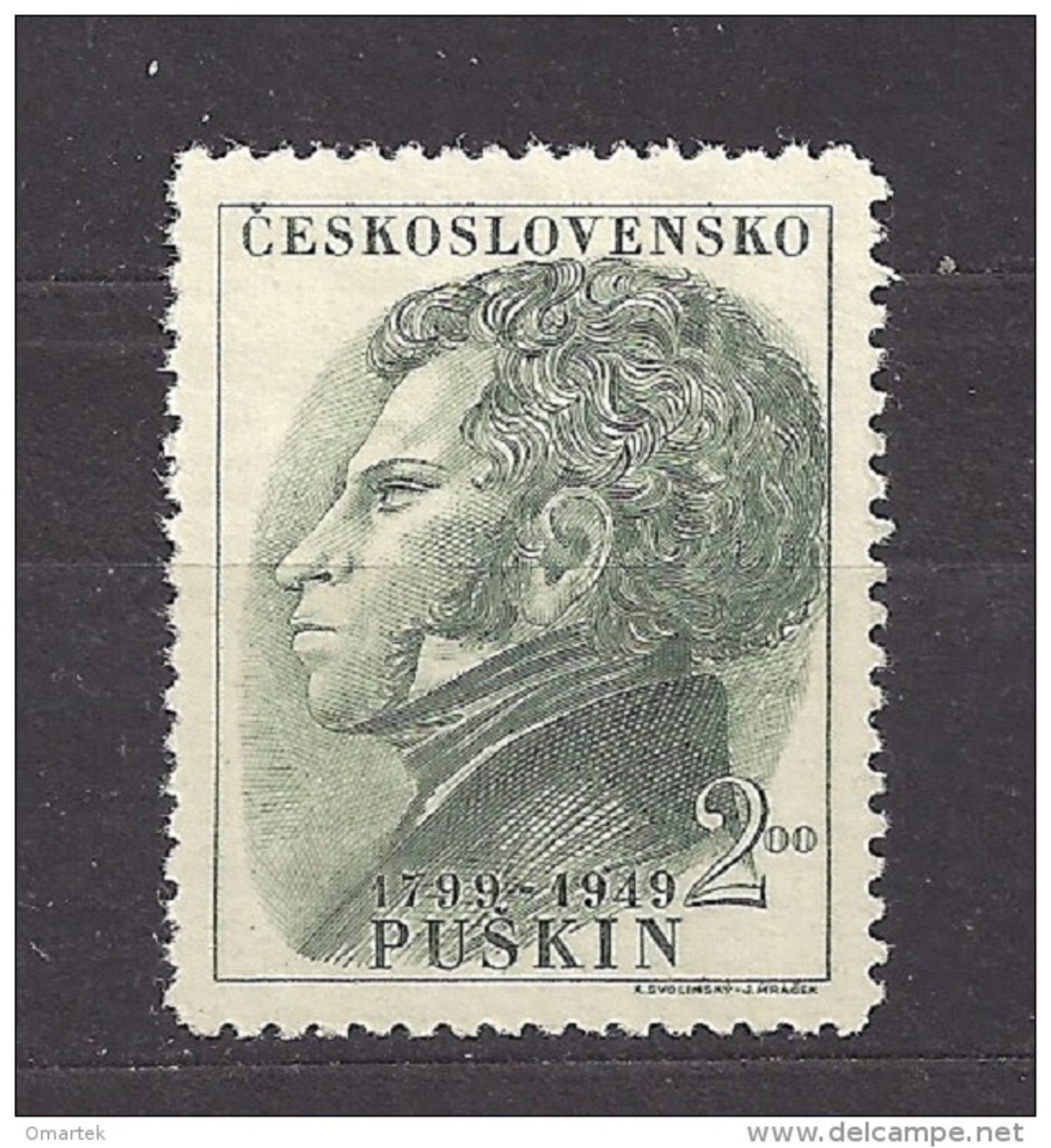 Czechoslovakia 1949 MNH ** Mi 580 Sc 388 A.S.Puskin.Tschechoslowakei - Unused Stamps