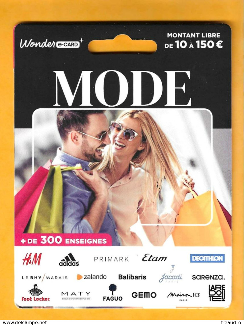 Carte Cadeau WONDER E-card - MODE - 10 à 150€ - - Gift Cards