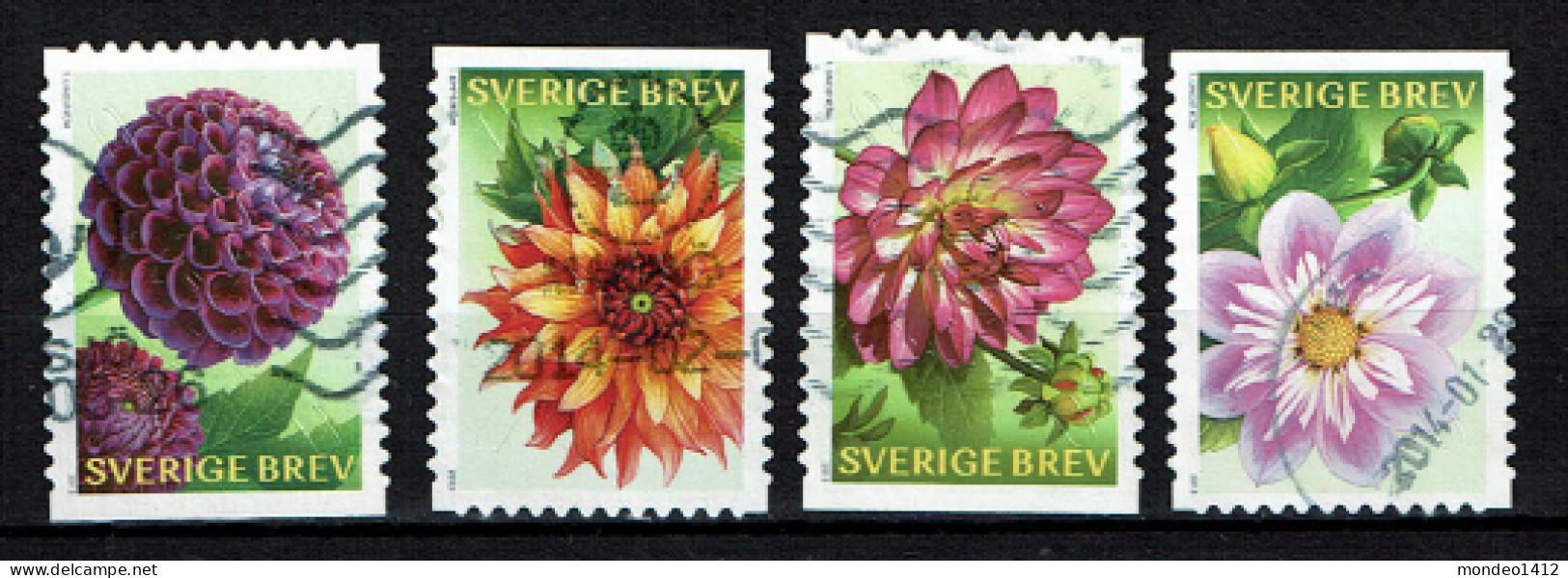 Sweden 2013 - Flora, Bloemen, Flowers, Fleurs, Dahlias - Used - Gebruikt