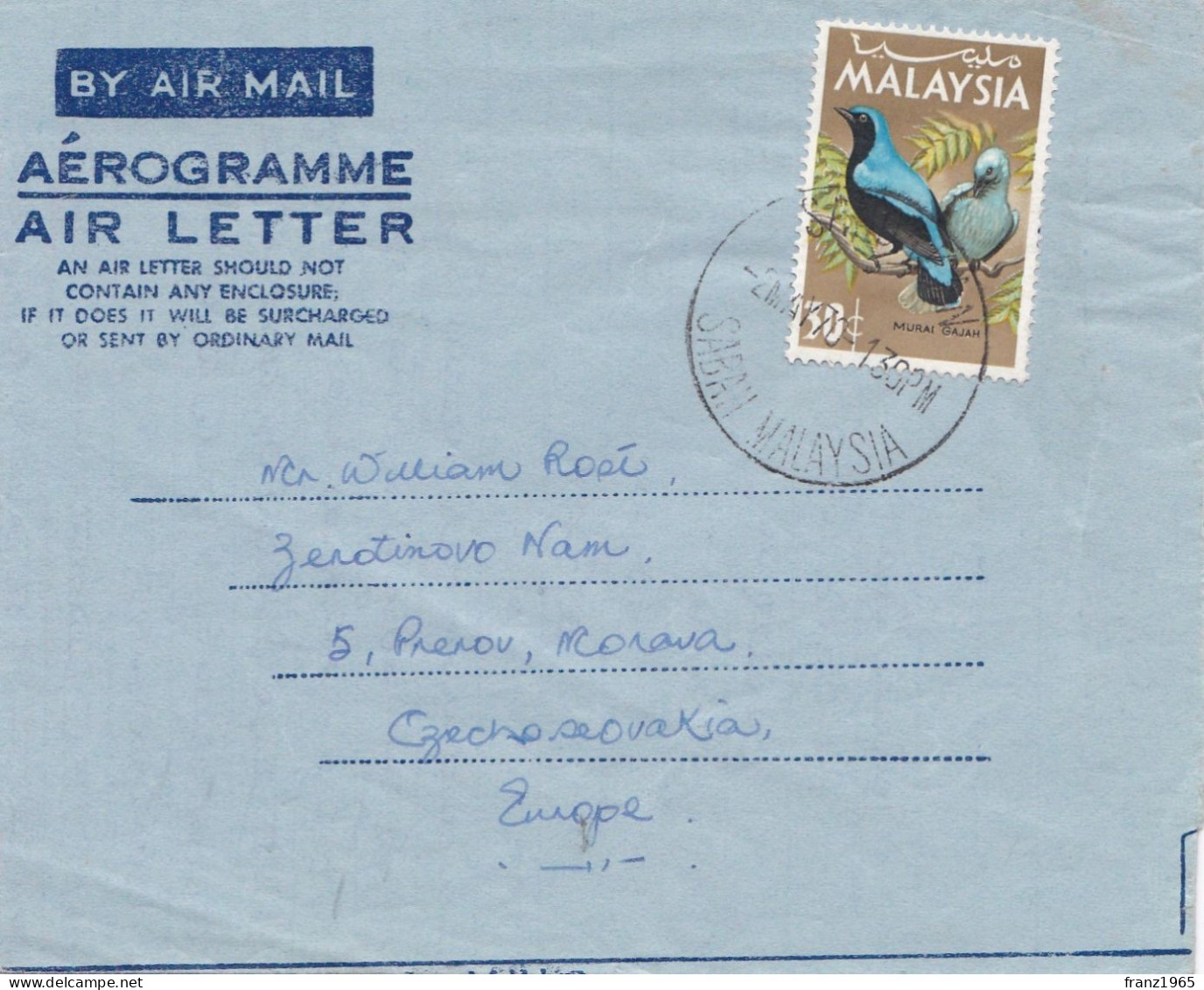 From Malaysia To Czechoslovakia - 1970 - Malasia (1964-...)
