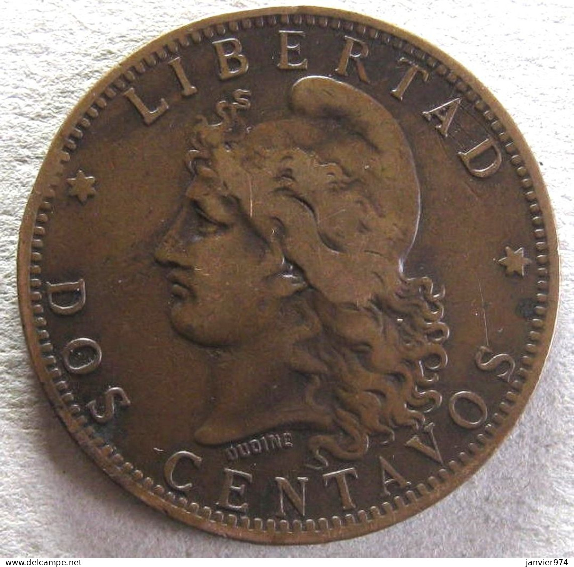 Argentine Dos Centavos 1882 , En Bronze , KM# 33, Très Rare , 88000 Exemplaires - Argentina