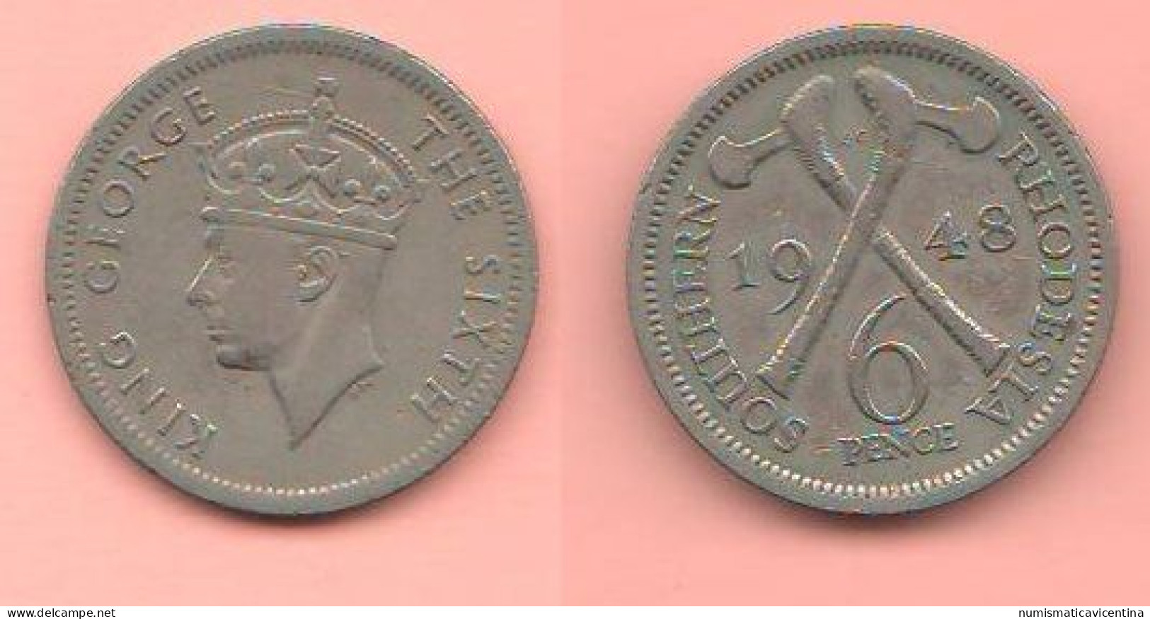 Southern Rhodesia 6 Pence 1948 British Administration Nickel Coin King George VI° Zimbabwue - Zimbabwe