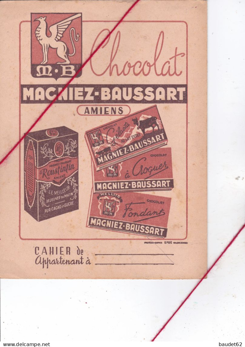 PROTEGE CAHIERS  - Chocolat  MAGNIEZ BAUSSART - Chocolat