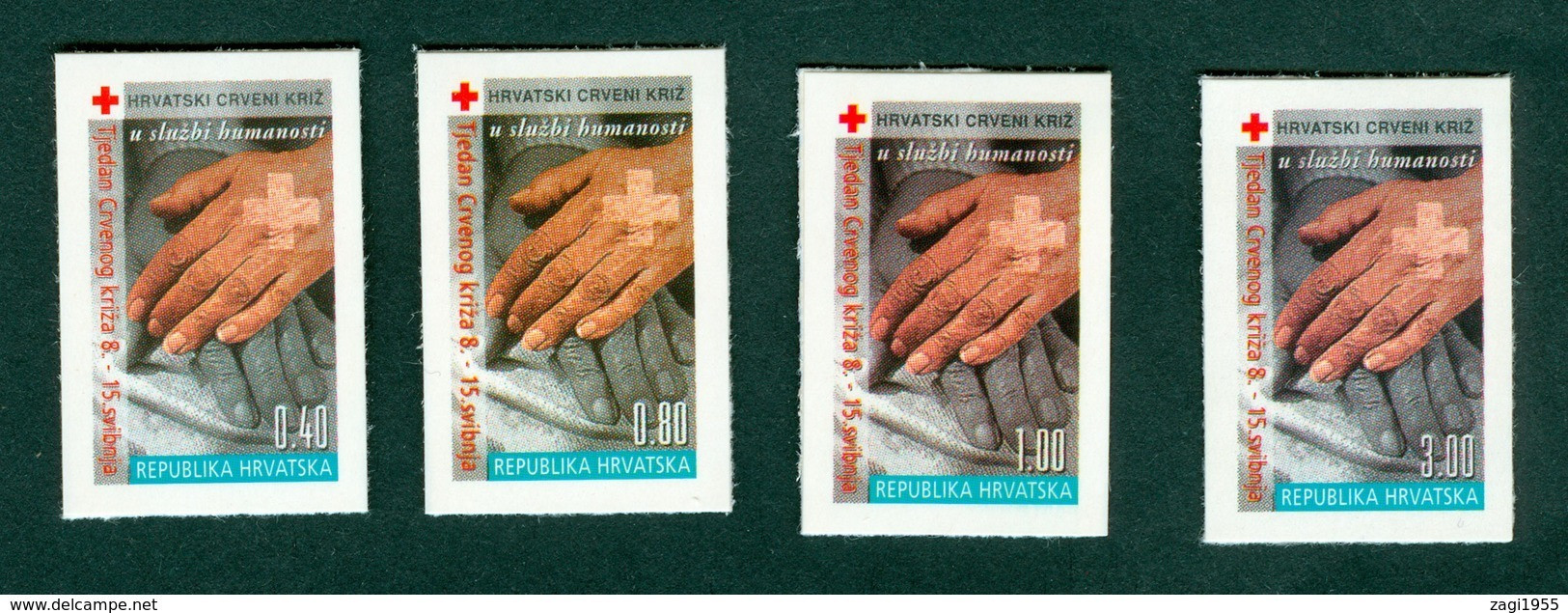 Croatia 1997 Red Cross Self-adhesive Stamps With 4 Different Face Value Michel 93 - Croacia