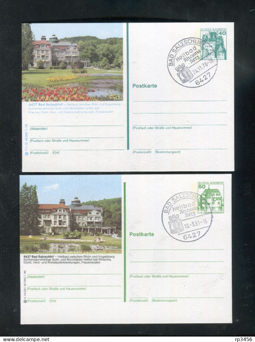 "BUNDESREPUBLIK DEUTSCHLAND" 1978 Ff., 2 Bildpostkarten Je Mit Bildgleichem Stempel Ex "BAD SALZSCHLIRF" (R1044) - Geïllustreerde Postkaarten - Gebruikt