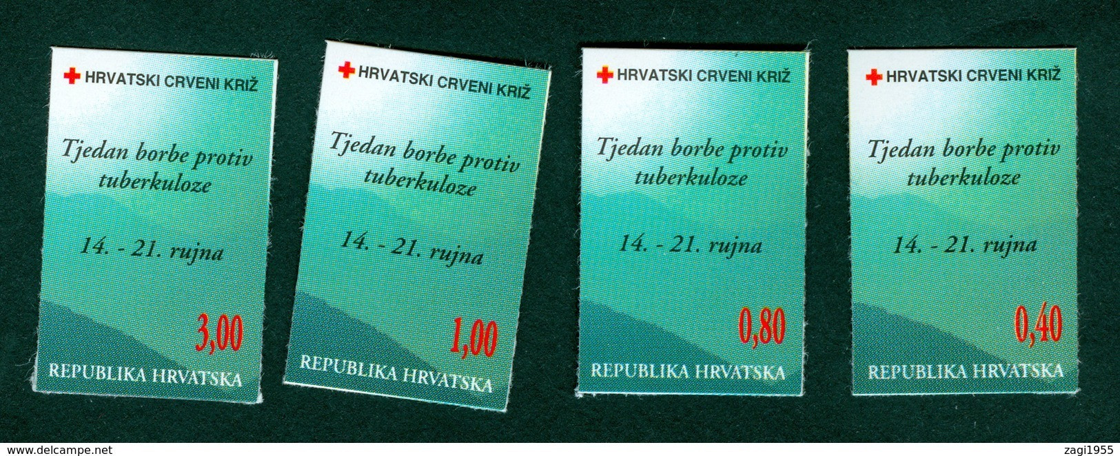 Croatia 1996 Red Cross TBC Self-adhesive Stamps With 4 Different Face Value Michel 87 - Kroatien