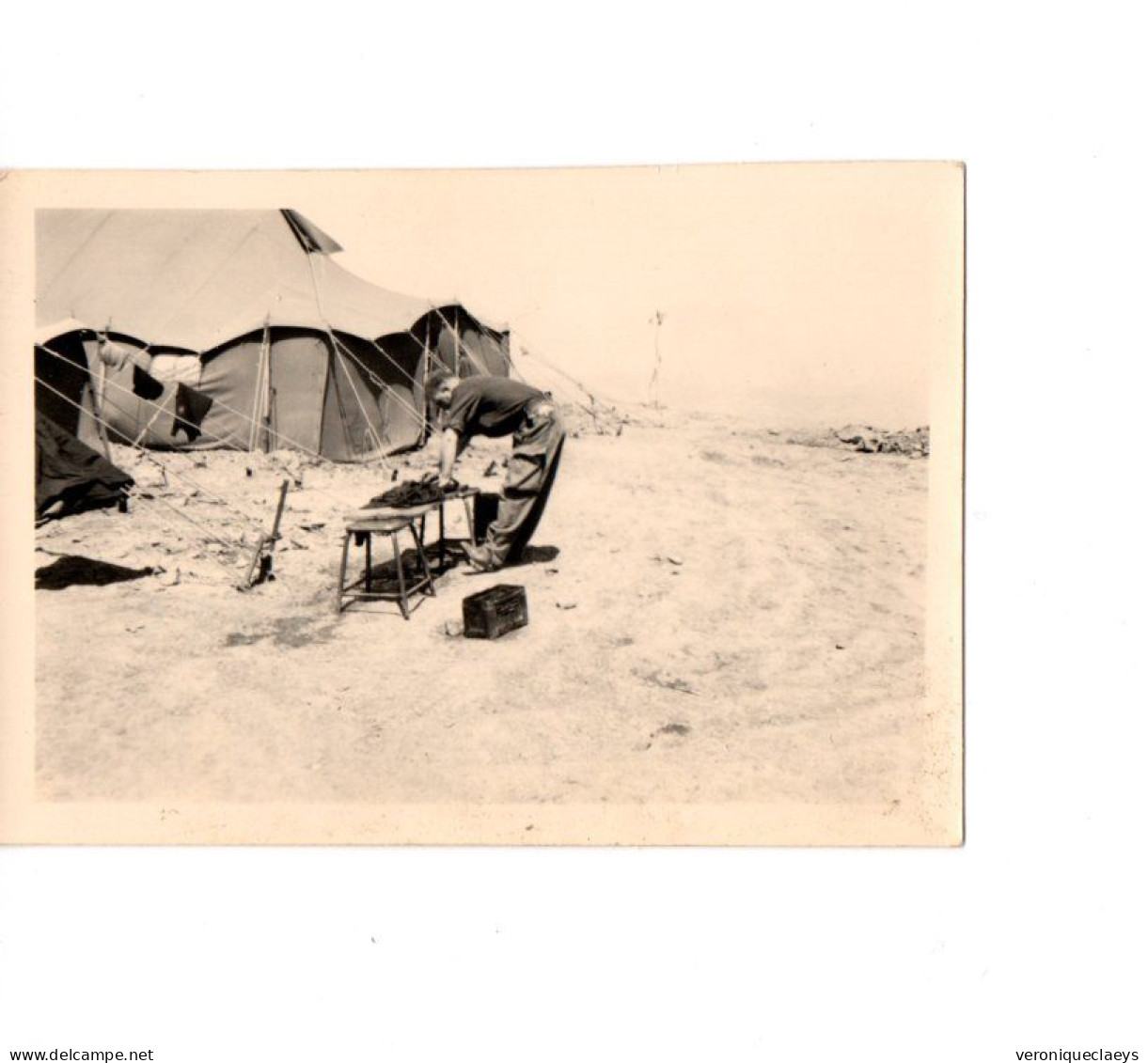 Photo Ancienne Militaires Tente C1/9 - 1939-45