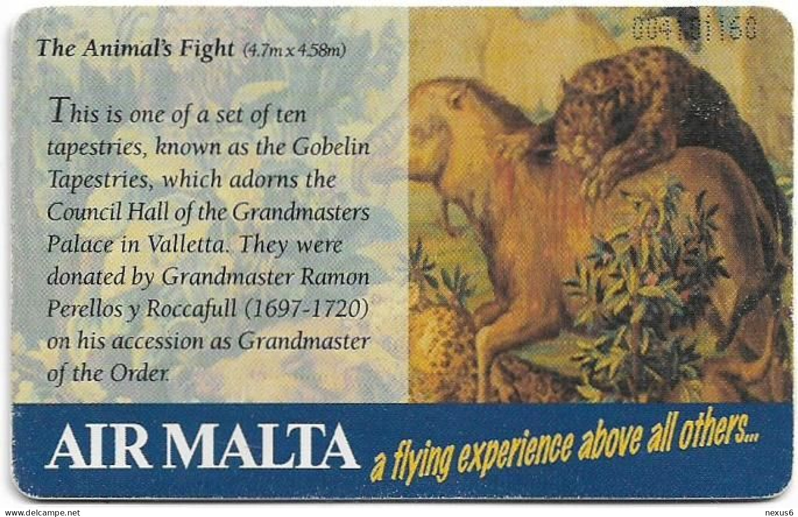 Malta - Maltacom - Tapestries, The Animal's Fight, 09.2003, 38U, 25.000ex, Used - Malte