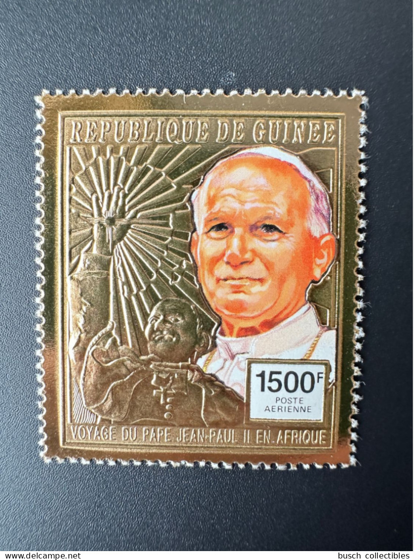 Guinée Guinea 1992 Mi. 1390 Or Gold Pape Jean-Paul II Papst Johannes Paul Pope John Paul Dove - Popes