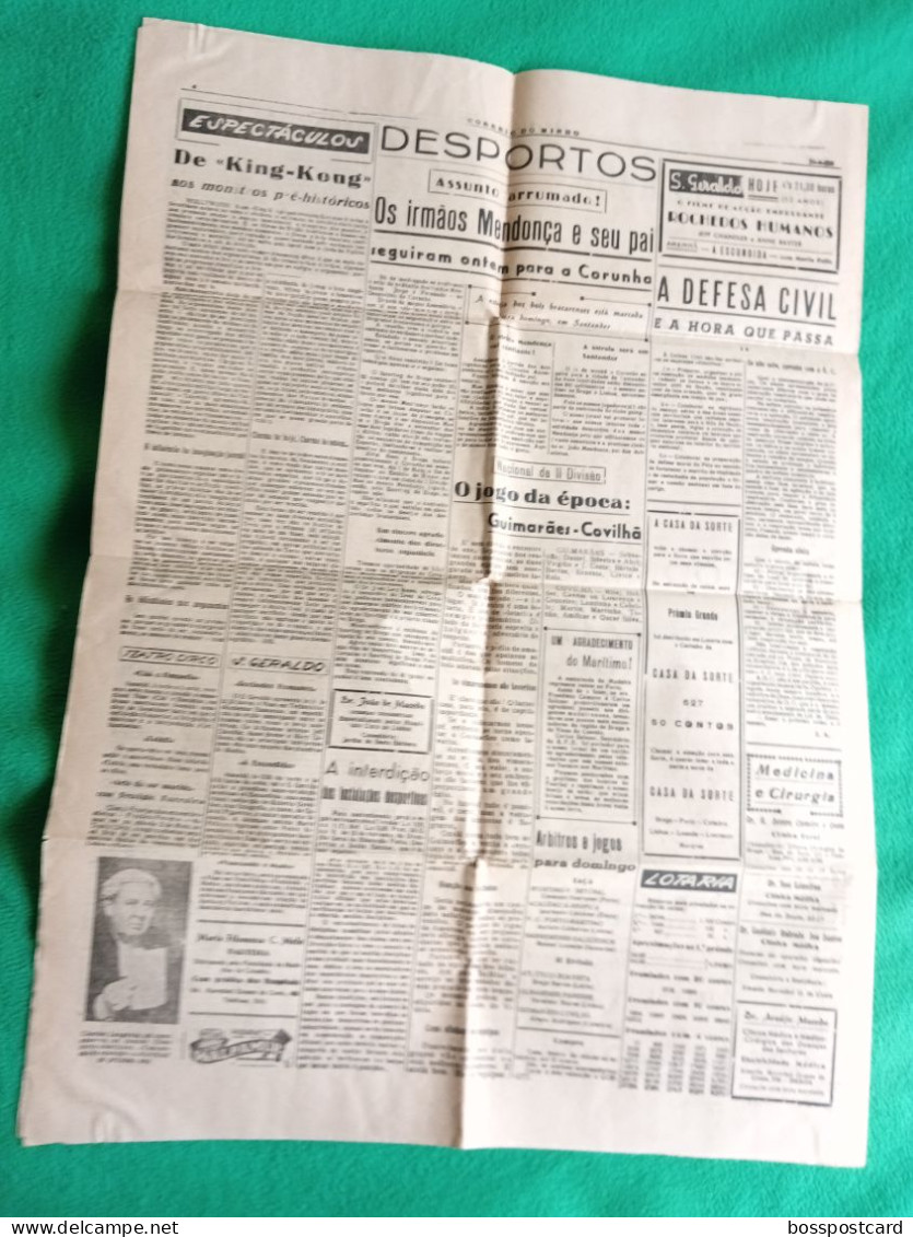 Braga - Correio Do Minho, Abril 1958. Imprensa -Portugal - Informations Générales