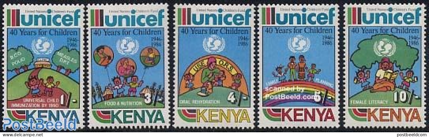 Kenia 1987 UNICEF 5v, Mint NH, History - Unicef - Autres & Non Classés