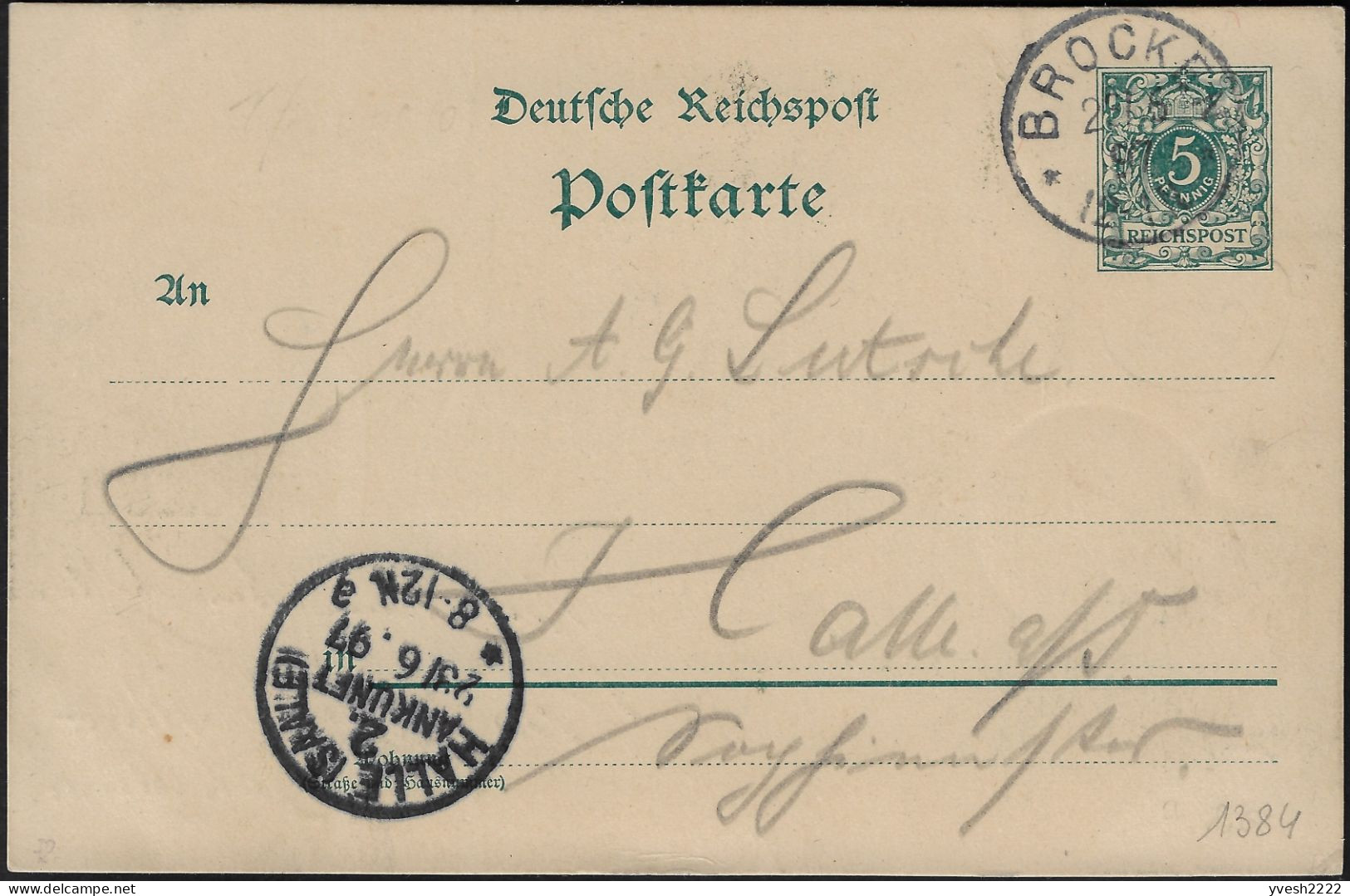 Allemagne 1897. Entier Postal Timbré Sur Commande. Tour D'observation, Grand Tétras, Ou Grand Coq De Bruyère - Gallináceos & Faisanes