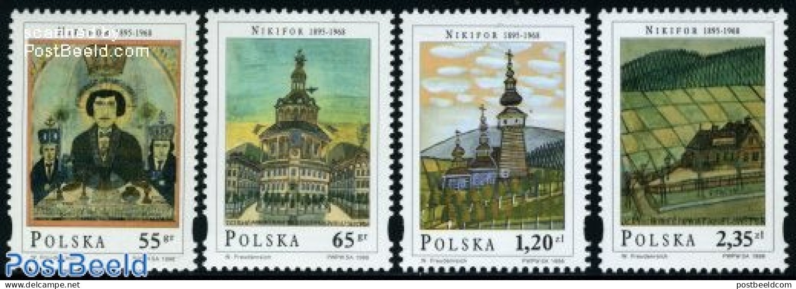 Poland 1998 Nikifor 4v, Mint NH, Transport - Railways - Art - Modern Art (1850-present) - Unused Stamps