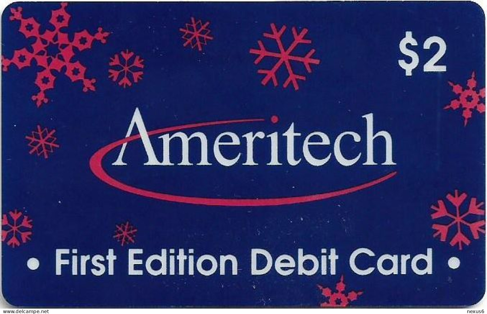 USA - Ameritech (AMT) - Snowflake Trial, First Edition Debit Card, 12.1993, Remote Mem. 2$, 15.000ex, Mint - Sonstige & Ohne Zuordnung